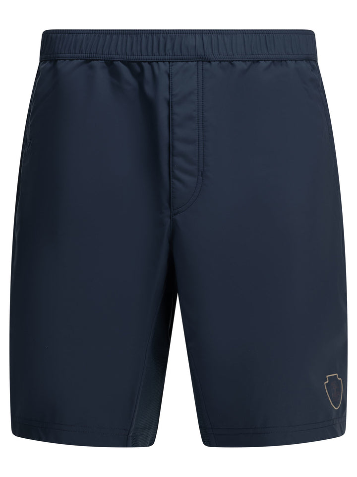 Brunello Cucinelli Logo Shorts - Blue | 38d2b3a005d5e2c8e69c47d7c942e3045c7f2315