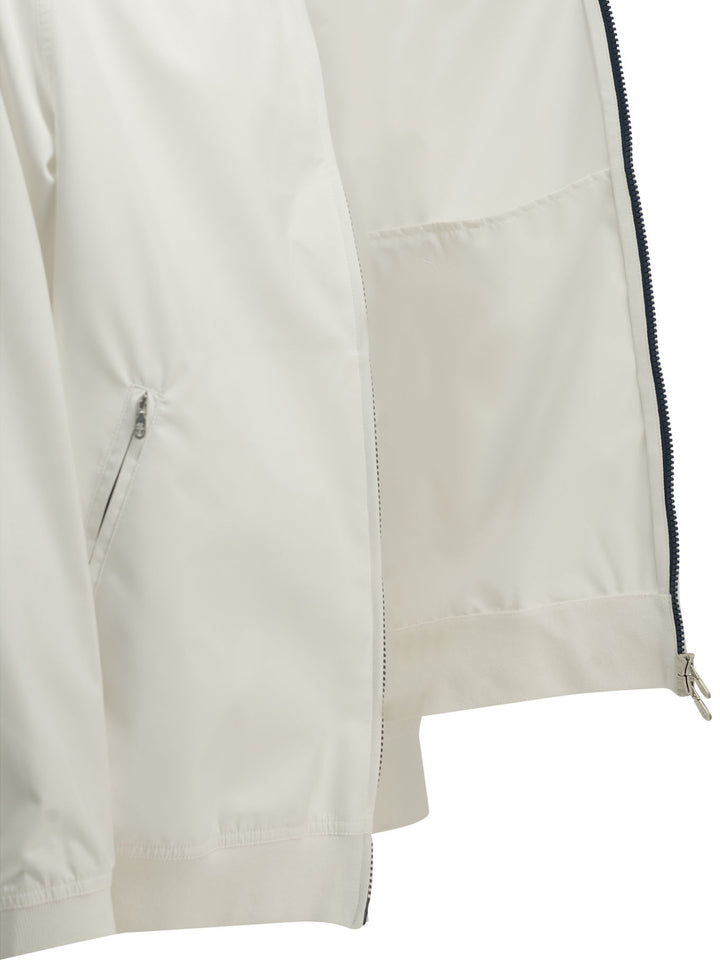 Brunello Cucinelli Zip-Up Sweatshirt With Logo Sweatshirts - White | 221050c000ac68e5656a44810c199efb93d612c1