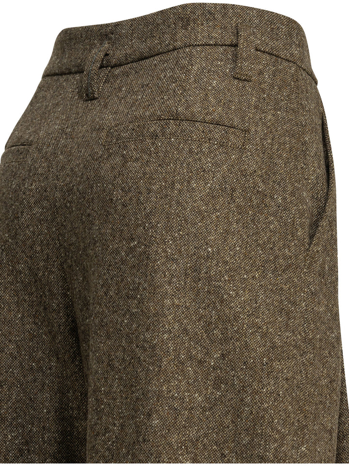 Brunello Cucinelli Wool Tailored Pants Trousers - Brown | 125773da722b6c1e38c10ff786593b513b55a242