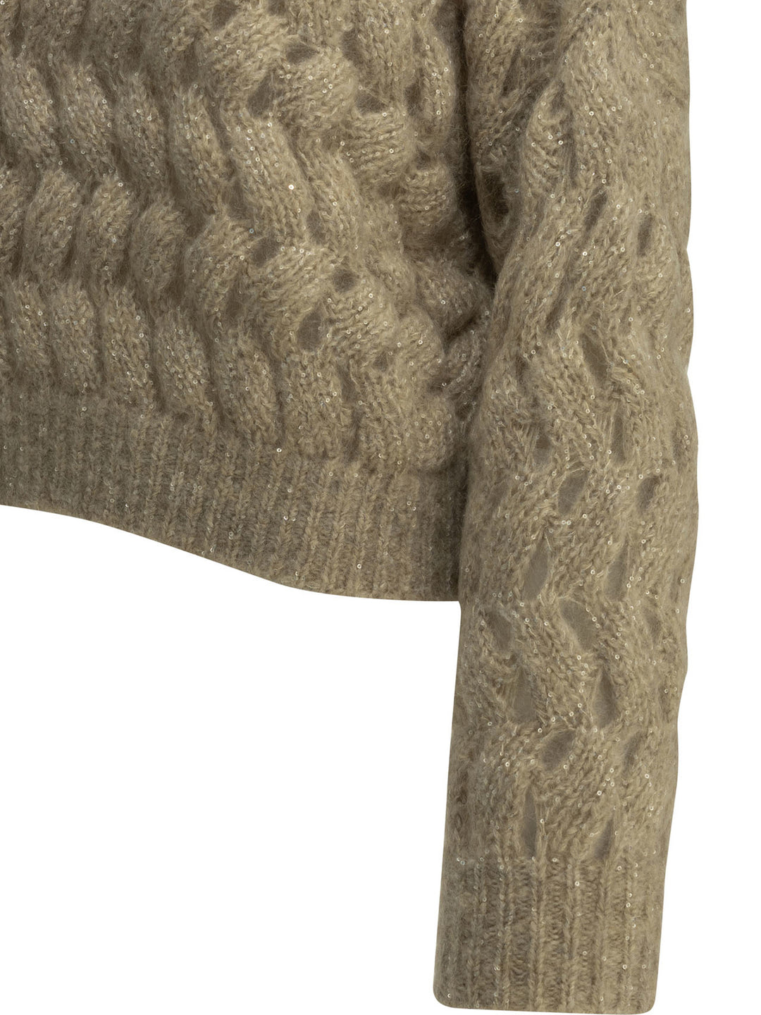 Brunello Cucinelli Dazzling Zigzag Cables Knitwear - Beige | 2cd9ba18f69df9160050983fb11744b239540786