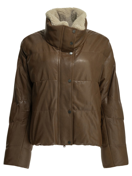 Padded Shearling Jacket Jackets And Coats Brown