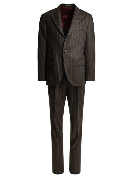 Formal Pinstripe Suit Suits Brown