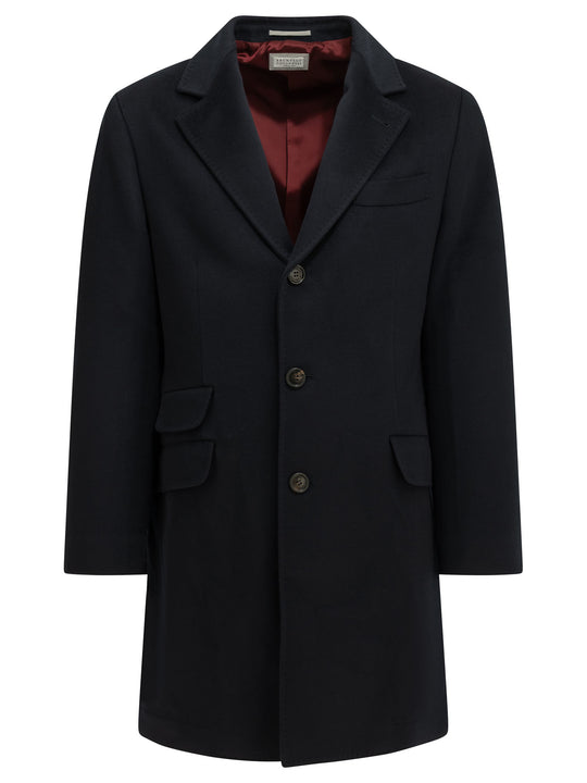 Short Coat Made Of Virgin Wool Fabric Jackets And Coats Blue