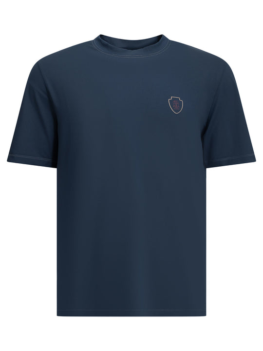 Crewneck T-Shirt With Logo T-Shirts Blue