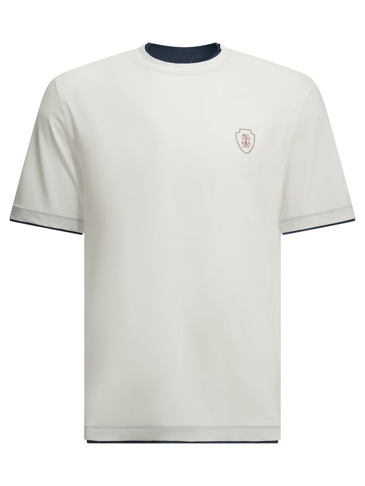 Brunello Cucinelli Crewneck T-Shirt With Logo T-shirts - White | c87999e5c3f8d4ddc69c8f7c88cb06628275e85b