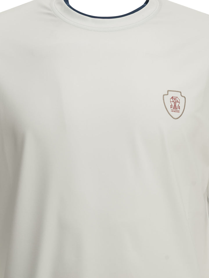 Brunello Cucinelli Crewneck T-Shirt With Logo T-shirts - White | f0906d9dc3b1ebc1dc4f47341cb2d0c72e72a0b7