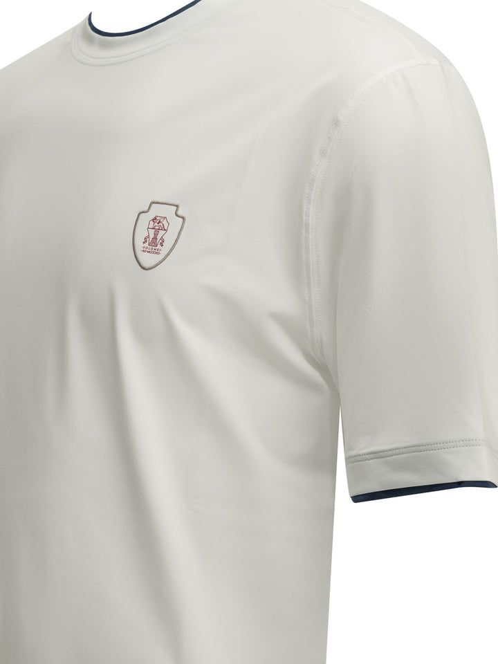 Brunello Cucinelli Crewneck T-Shirt With Logo T-shirts - White | 0db083ec61bbca38de3e9b9c8211f716146aac5c