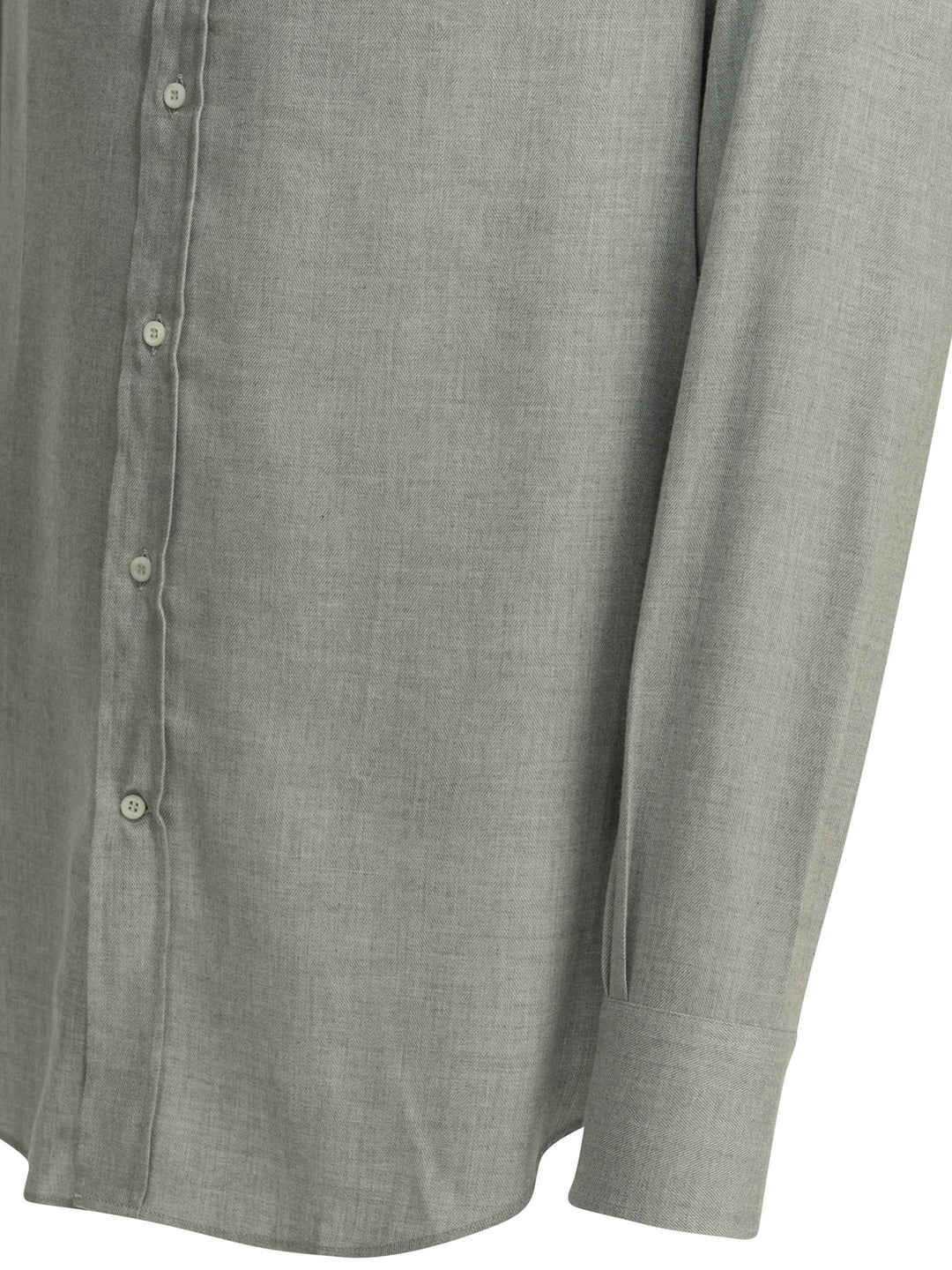 Brunello Cucinelli Casual Cotton Flannel Shirt Shirts - Grey | 4c9a47e1cceb9b24fd28af5be1065adf0a30500f