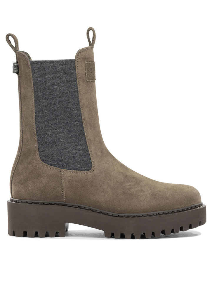 Brunello Cucinelli Suede Pull-On Ankle Boots Boots and Ankle Boots - Brown | fee2aac6d13dafb4f0f087adad87d0b4fcadcd11
