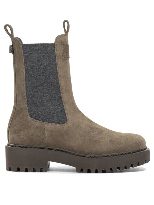 Suede Pull-On Ankle Boots Boots And Ankle Boots Brown