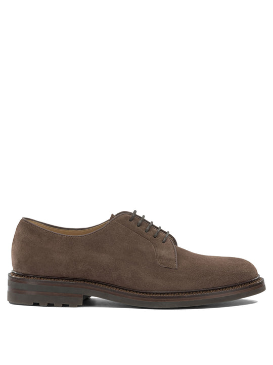 Suede Brogues Lace-Up Shoes Brown