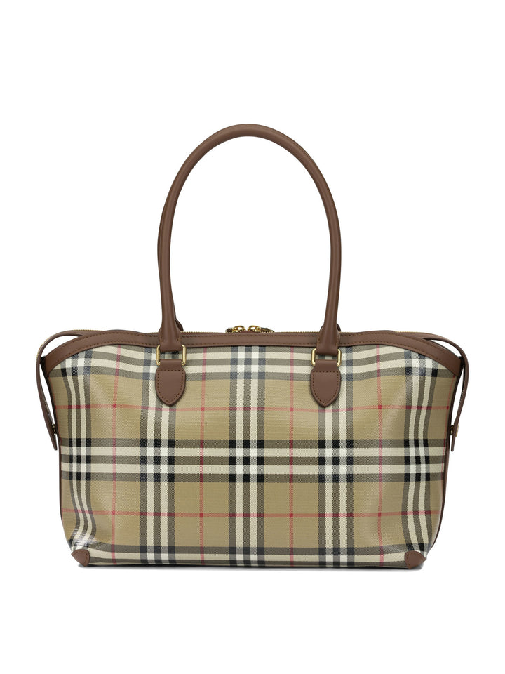 Burberry Tote Check Shoulder Bags - Beige | 084c903c5514538e27994e3d6c8f3fc41f45593f