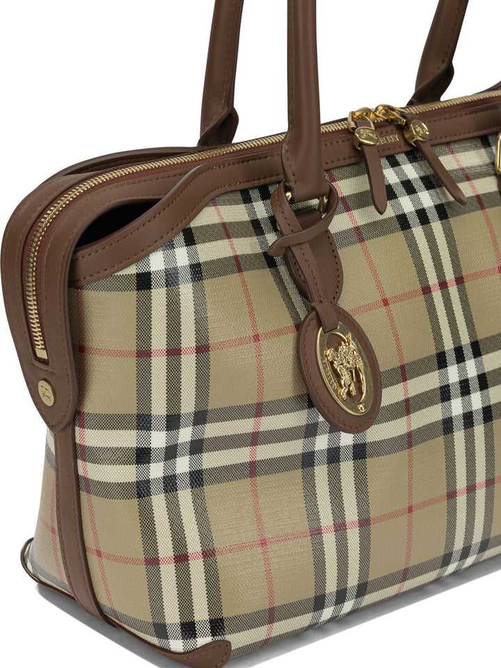 Burberry Tote Check Shoulder Bags - Beige | ab55c0053c60ec4266527a82e00d71f27691c7dd