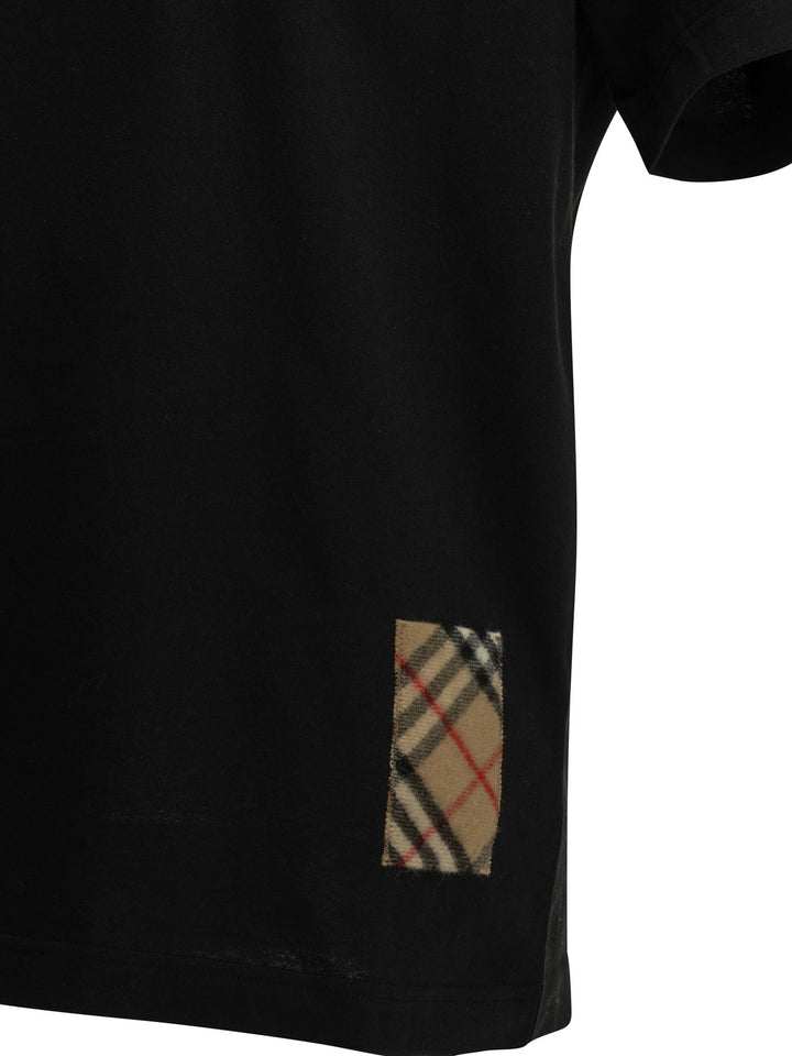 Burberry Crewneck T-Shirt With Appliqué T-shirts - Black | c61e71af2eb5fc5cb0692a5f8213667459343ff8