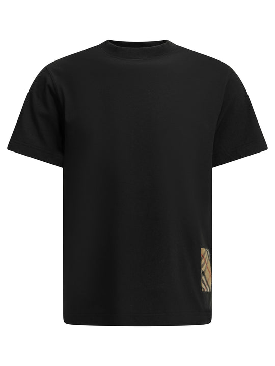 Crewneck T-Shirt With Appliqué T-Shirts Black