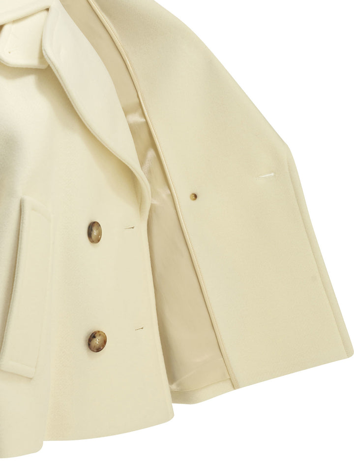 Chloé Short Wool Coat Jackets and Coats - White | 4572dafc8d356038c1b3c5a8eca8f09deeae1a32