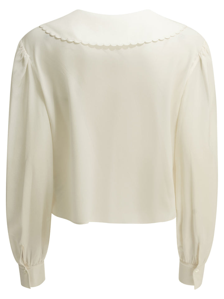 Chloé Casual Silk Shirt Shirts - White | dae01397b6f06add50d5fdf4016daa6a7083ed2c