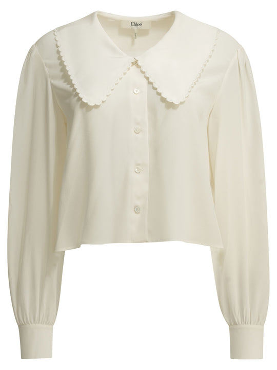 Casual Silk Shirt Shirts White