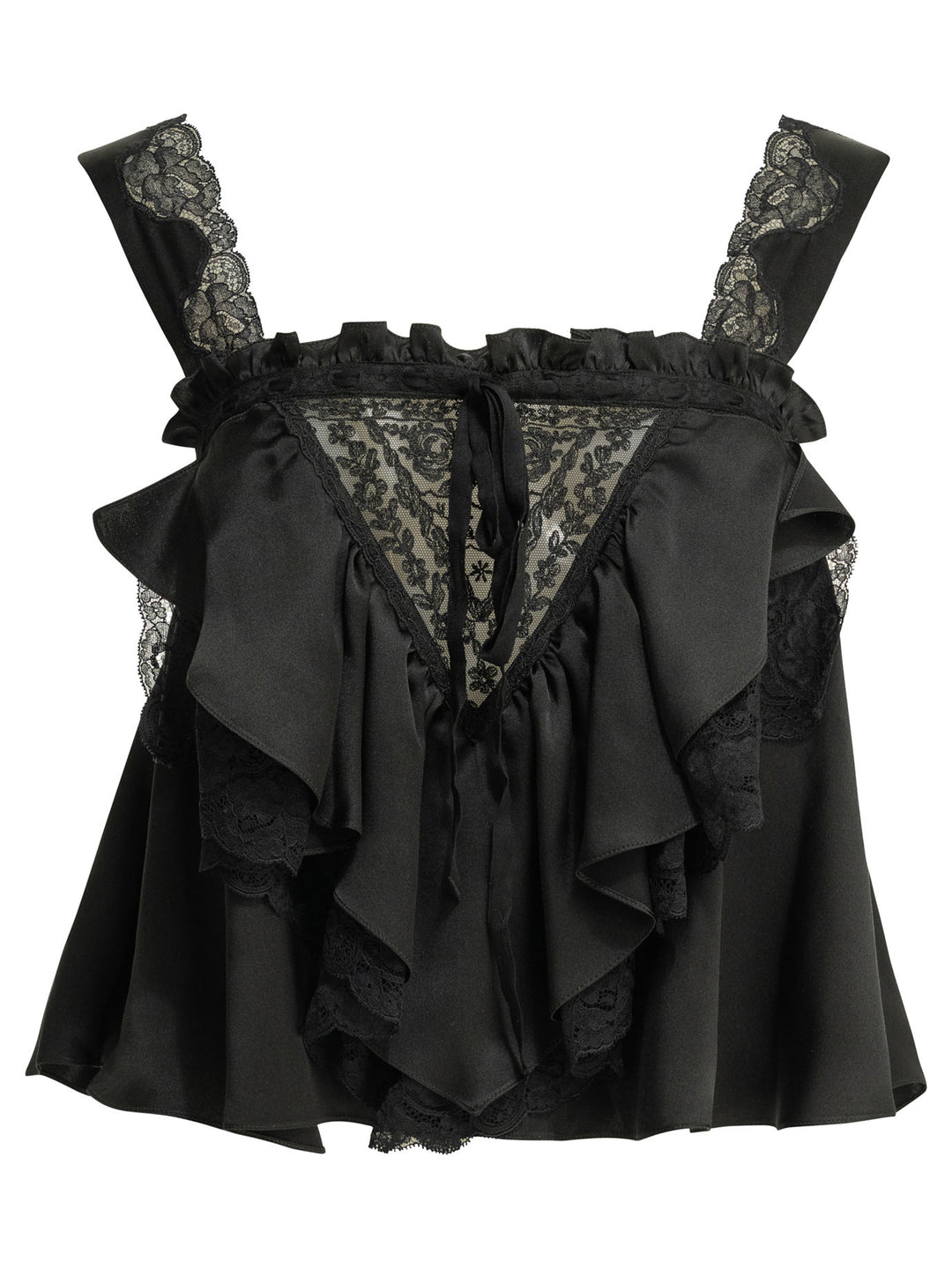 Chloé Casual Top With Ruffles Tops - Black | 027d221016281f2bab24821f7f57fda599bbef41