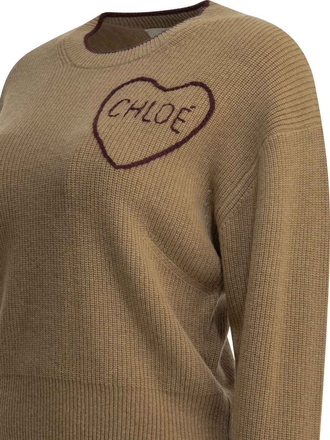 Chloé Crew-Neck Sweater Made Of Wool And Cashmere Knitwear - Brown | 7b803fef81f79290b3a6f72e7bb113b841ecc76b