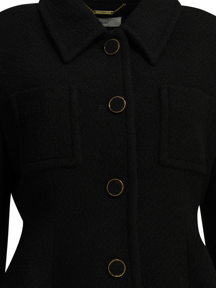 Chloé Wool Blazer Jackets and Coats - Black | 41e336850b6539e61c4d08f1abac3d35523963bd