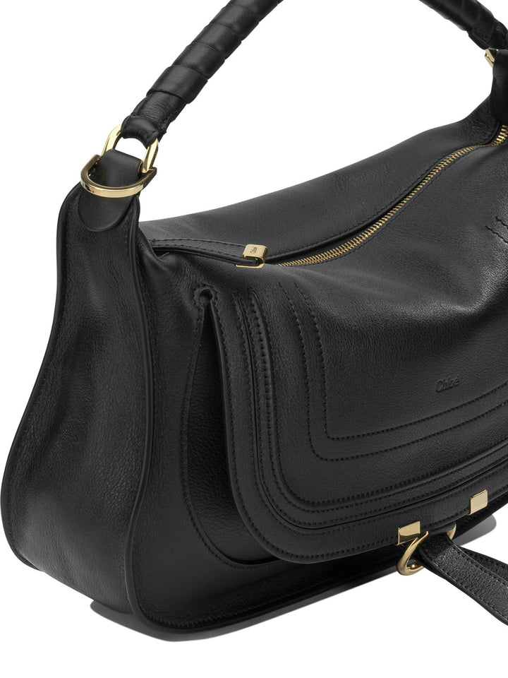 Chloé Marcie Shoulder Bags - Black | 0f66a0033e52b8ef2653f04fa00260c3d13759cd
