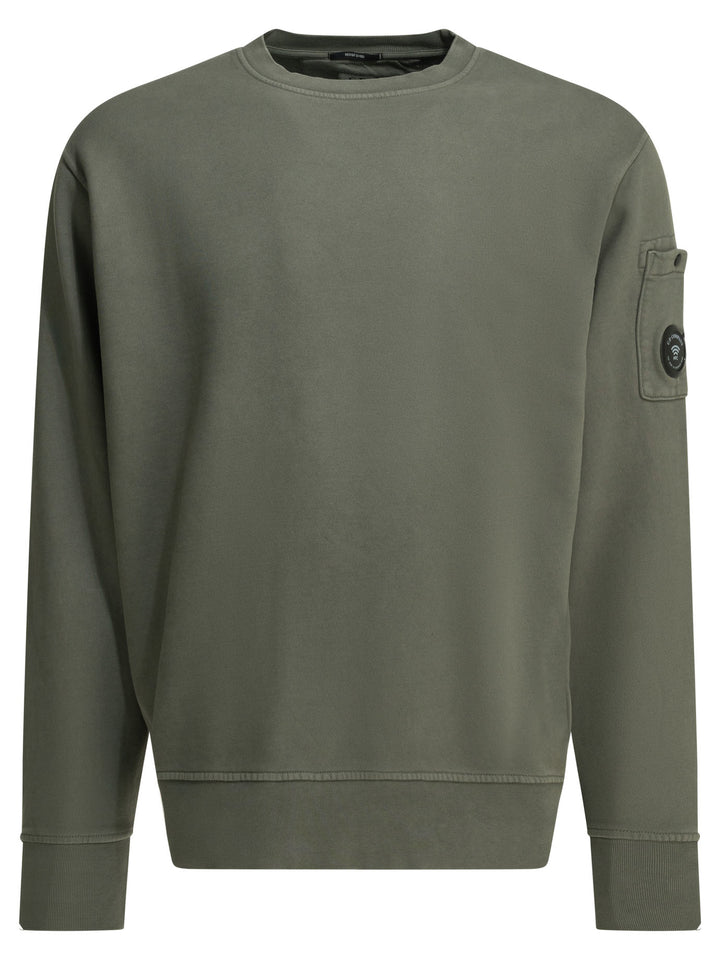 C.P. Company Crewneck Sweatshirt With Logo Sweatshirts - Green | 9071de7b3d2a8948169bf5f395b51b72d71366dc
