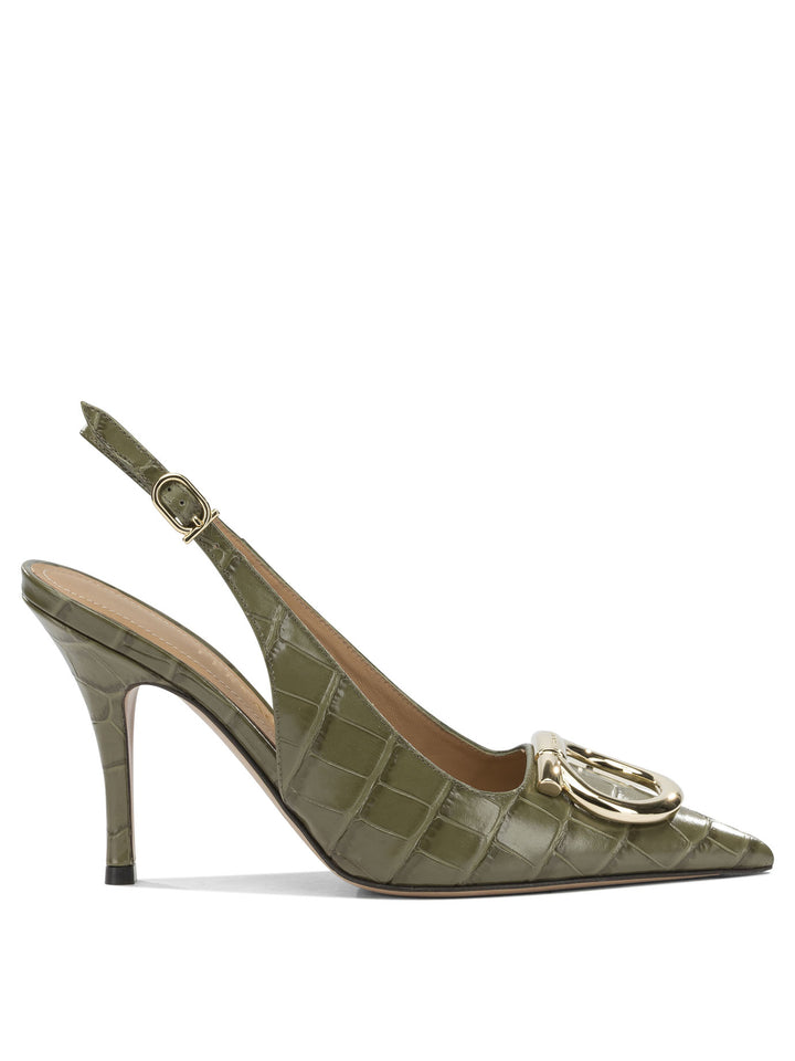 Ferragamo Sara Croc 65mm Heeled shoes - Green | 605cec0c42fe820b4438ec52499d742f4abad584