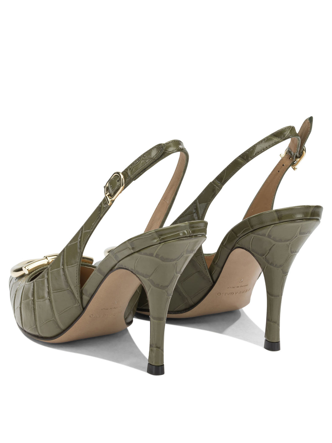 Ferragamo Sara Croc 65mm Heeled shoes - Green | 5d31b8e241f70830143e33fdb533c7a0bfab8710
