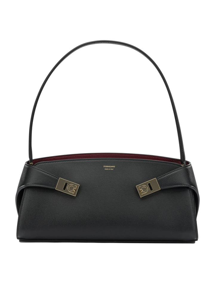 Ferragamo Hug East-West Shoulder Bags - Black | fbefe85b5f568fe62b9045938e97a04313ce43bd