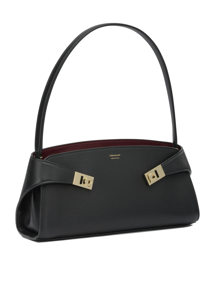 Ferragamo Hug East-West Shoulder Bags - Black | 1b12f91f9e606a9305689e4dd3e0c7e05a038430