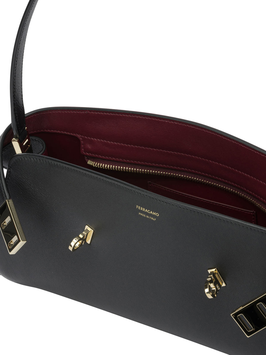 Ferragamo Hug East-West Shoulder Bags - Black | af2715b5f2dd317a51f2fded11359624242f9fc0