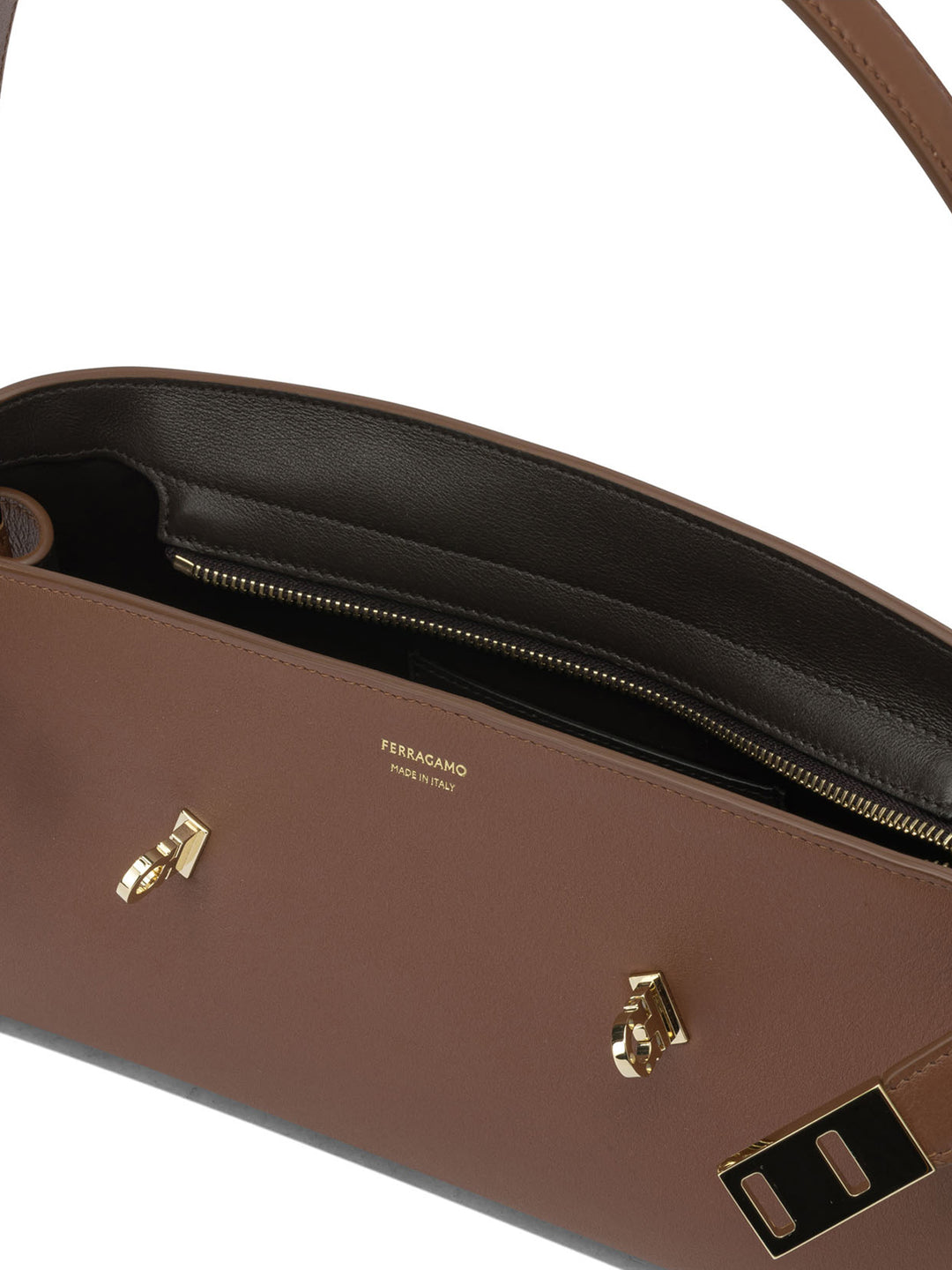Ferragamo Hug East-West Shoulder Bags - Brown | 543b57dac36da37ee8662b2d1c3bc24c248bc69d