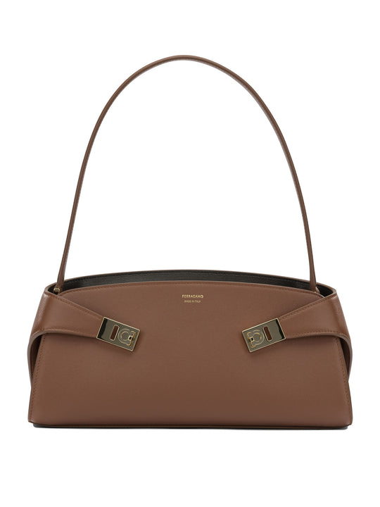 Hug East-West Shoulder Bags Brown