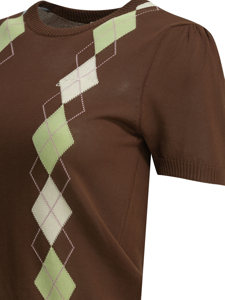 Ganni Argyle Knitwear - Brown | d54ec931424427908bb61462b95d314a356dbdb5