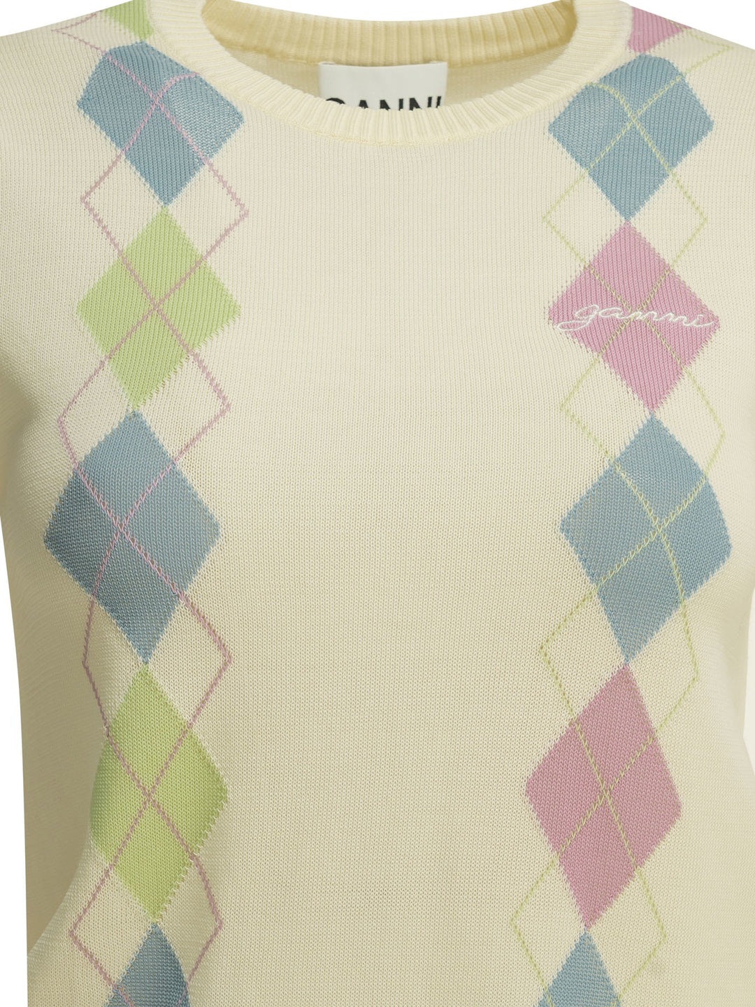 Ganni Argyle Knitwear - White | 563c03c51bfafba781596669d6500a552bcfc913