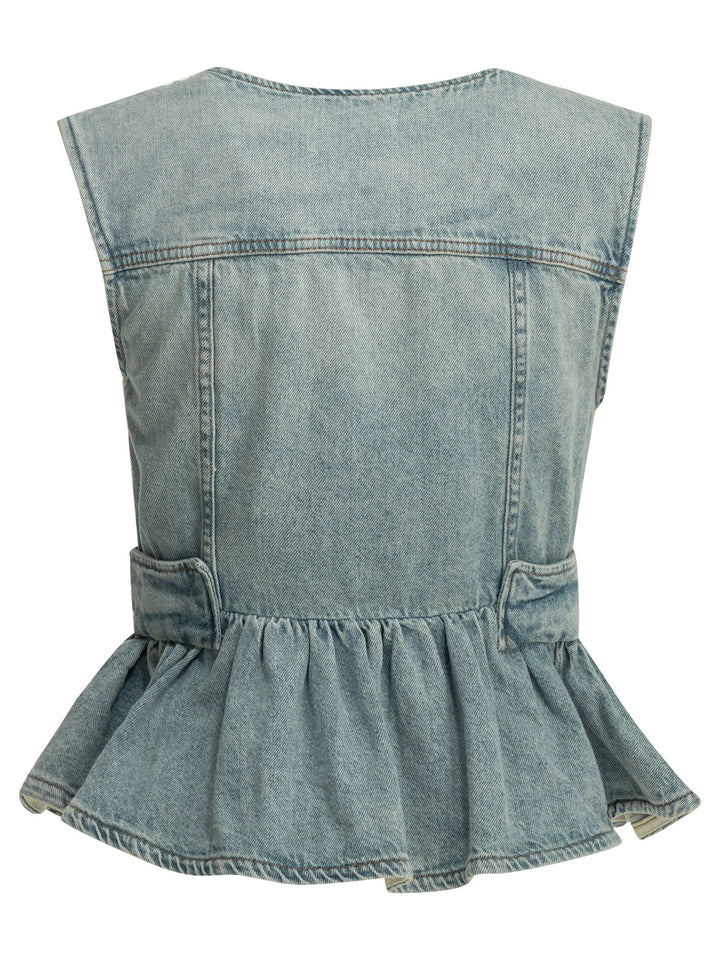Ganni Denim Vest Tops - Light blue | 64d114754c4f18239e80c6cf3fd317ae4195ea49