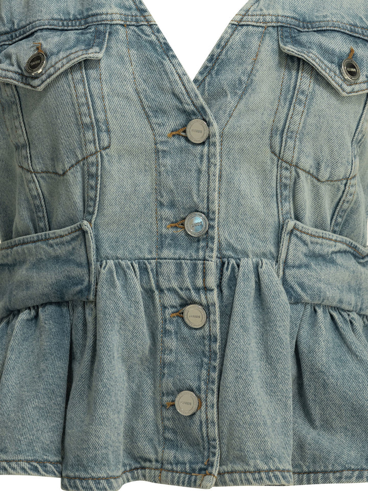 Ganni Denim Vest Tops - Light blue | c9497c473ff643403d5d8d7c6a895c0a1e4056d2