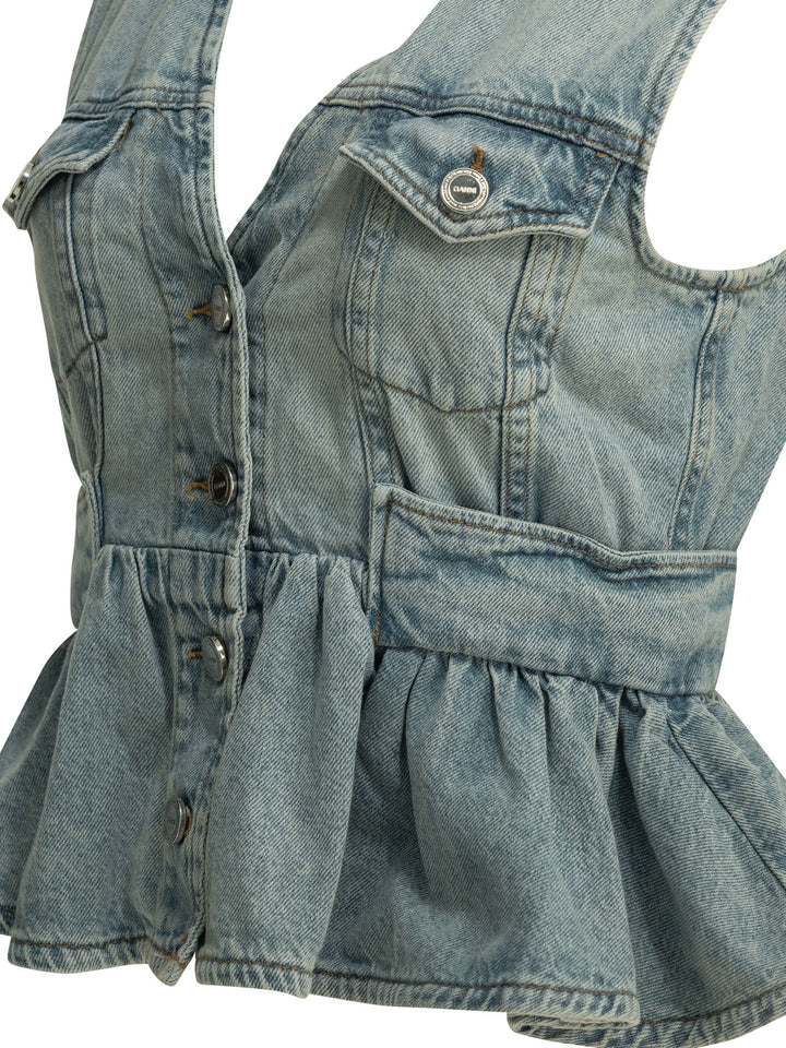 Ganni Denim Vest Tops - Light blue | d8bad270cac872b6226aaa123115c48bc9c5779c