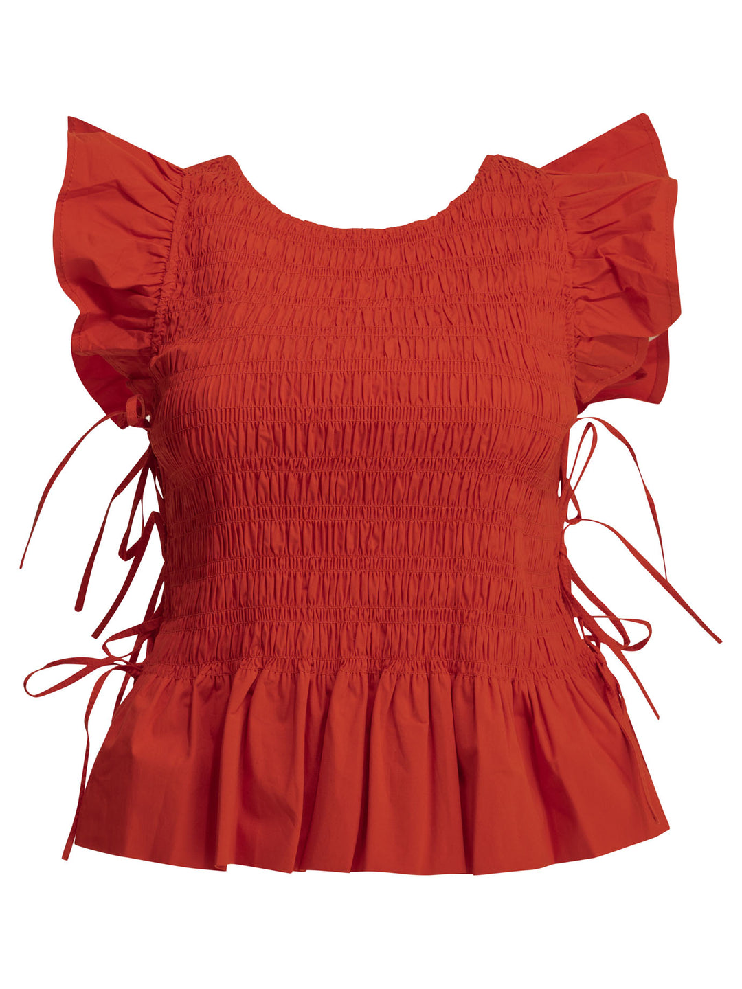 Ganni Casual Pleated Top Tops - Red | 7f6455b430a02f34149b94c3468967e6b26ec995