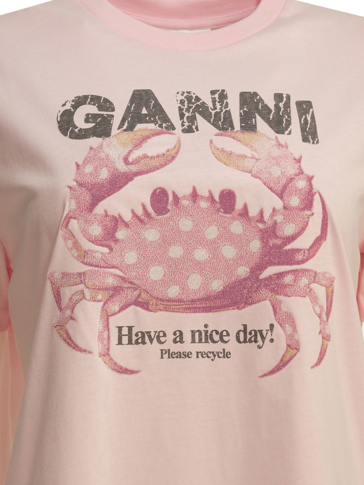 Ganni Crab T-shirts - Pink | 93d1a6c17f751674f1d6368e9cad67736f672e6a