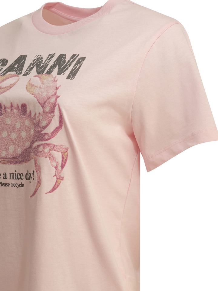 Ganni Crab T-shirts - Pink | 67288e06d518e99174728e05409fd235e4816a6a