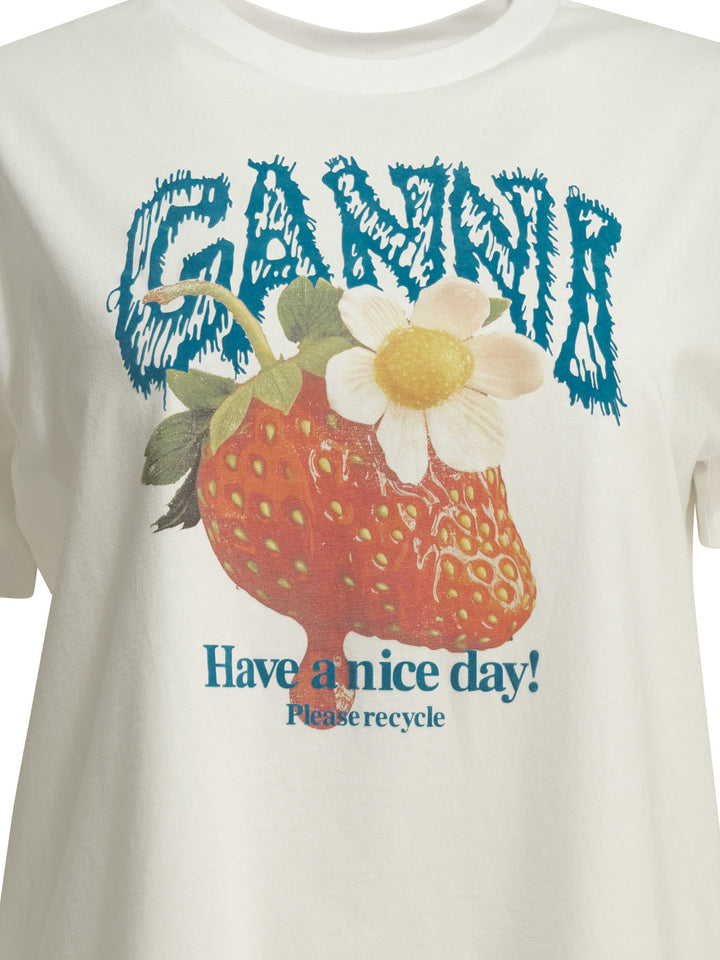 Ganni Strawberry T-shirts - White | ed7852d3932b252826440d95d5c6a3f4c4834c85