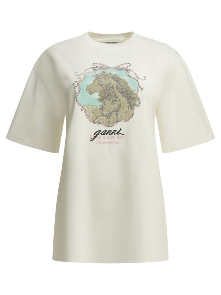 Ganni Qixi T-shirts - White | 4db014ae6da12707d4d5814a1c4f428070746604