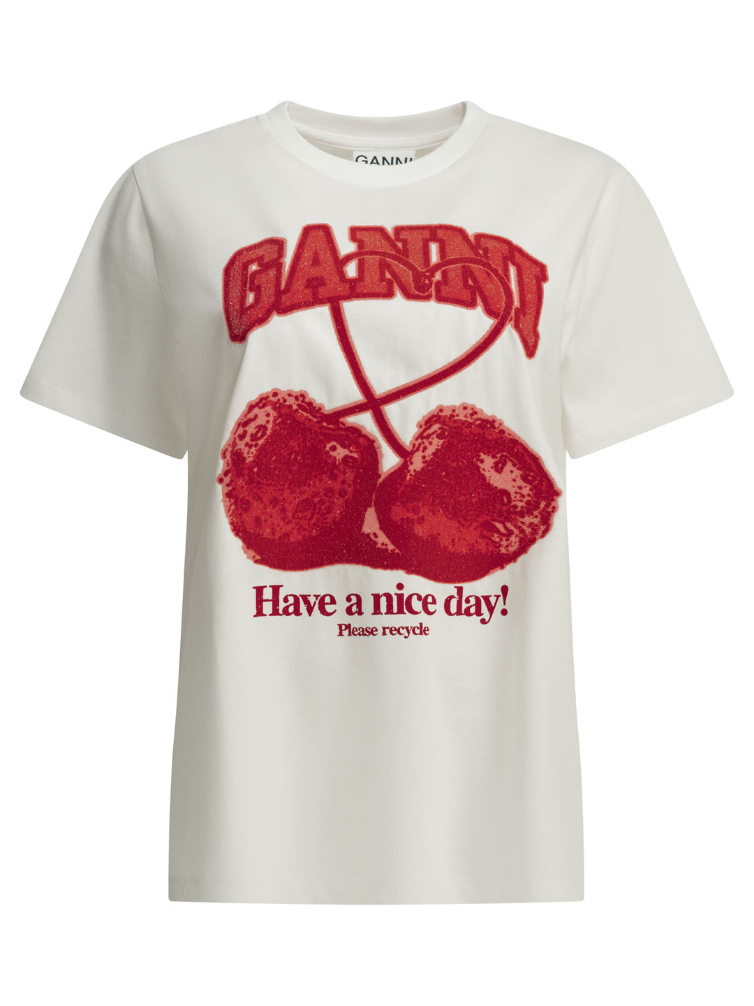 Ganni Cherries T-shirts - White | 817873f3bd080befdd5fb52fcb4ee4d7110da163