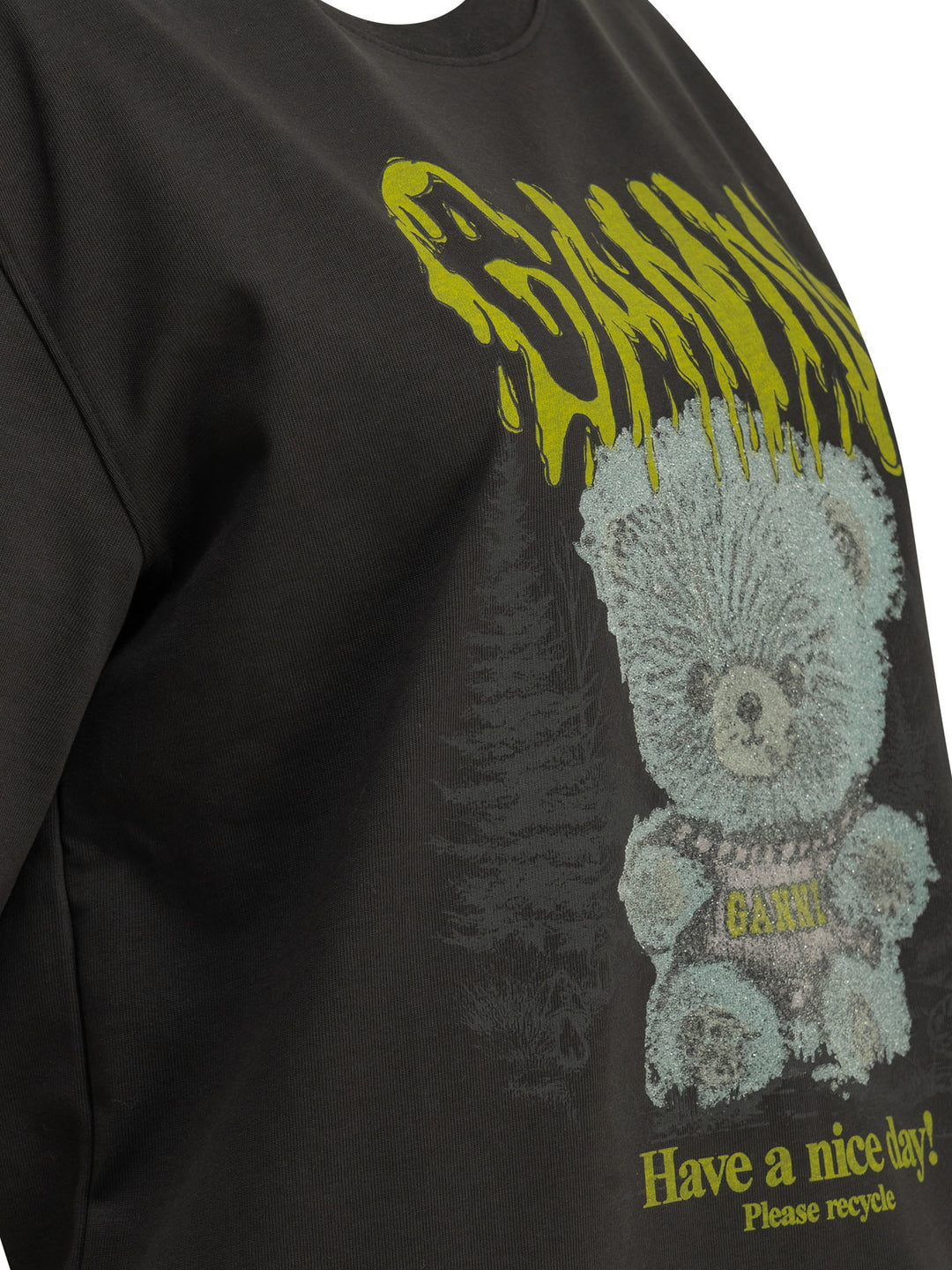 Ganni Forest Teddy T-shirts - Black | 118812746a4951e3b2b6949ca9ab62ee736980e3
