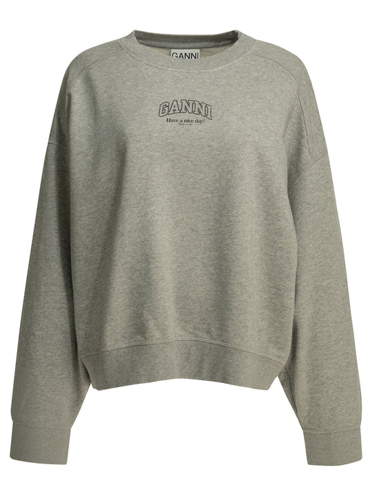 Crewneck Sweatshirt With Logo Sweatshirts Grey