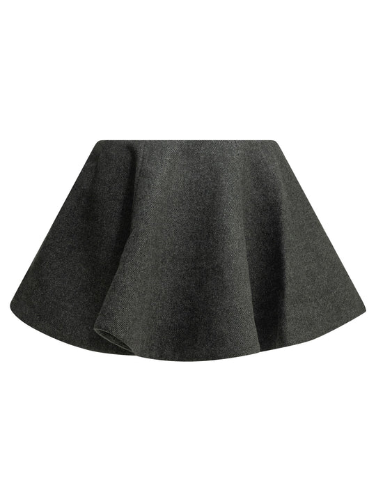 Flared Wool Miniskirt Skirts Grey