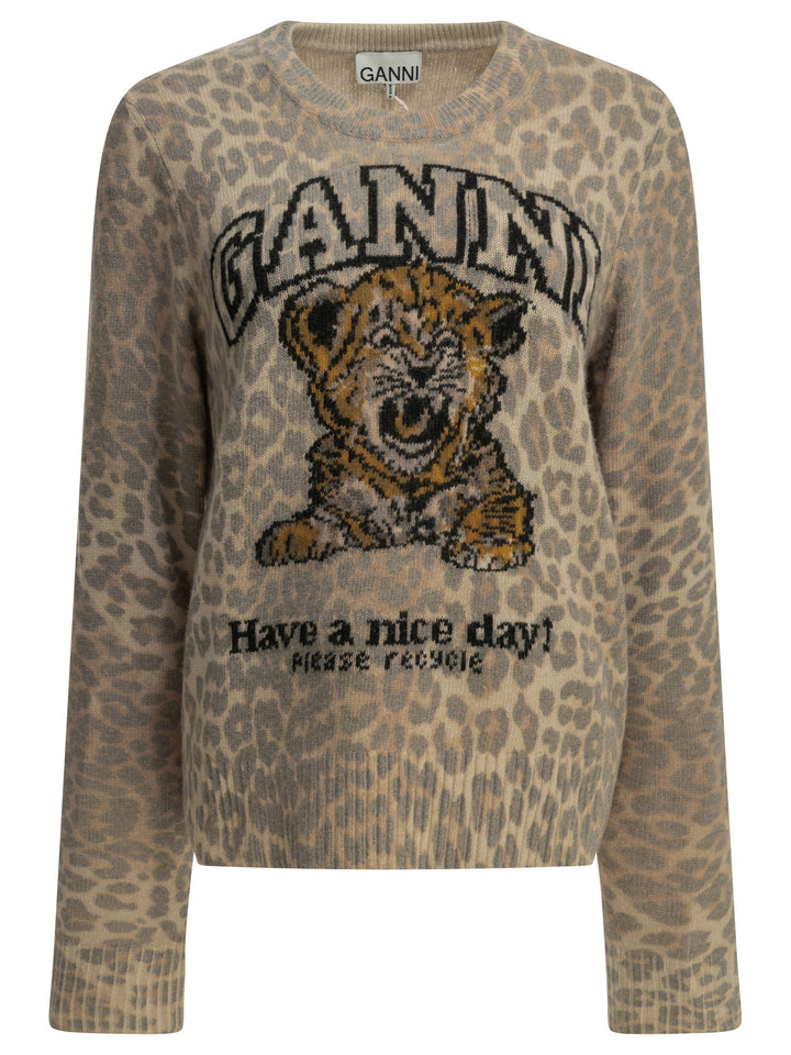 Ganni Tiger Knitwear - Brown | ae8784603ffcc484871028e6f3bc60d63627e99d