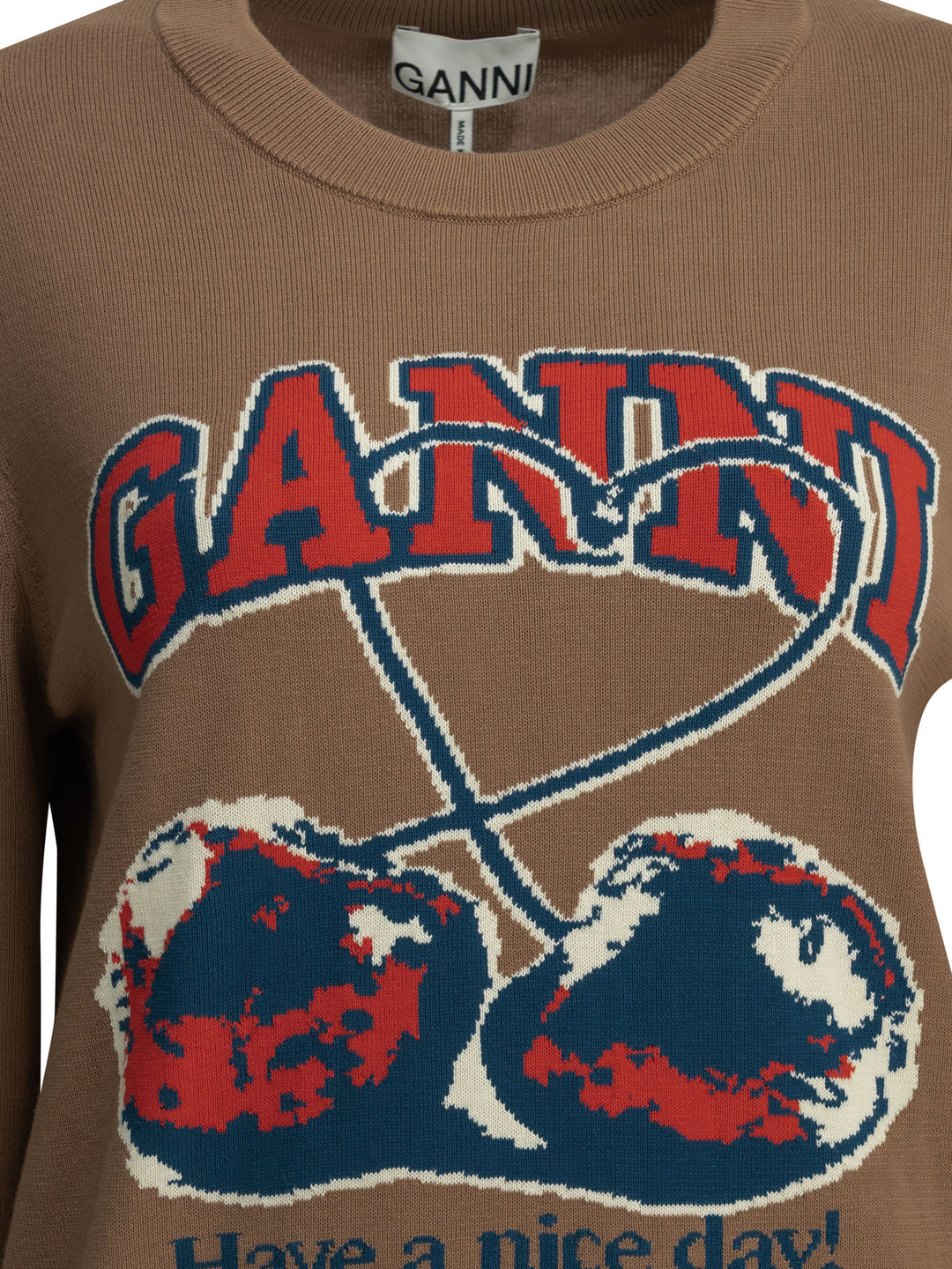Ganni Cherry Knitwear - Brown | ba33b1147ff0fdee21fc82b022e32f3e61e6bfd5